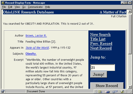 Matter of Fact search results